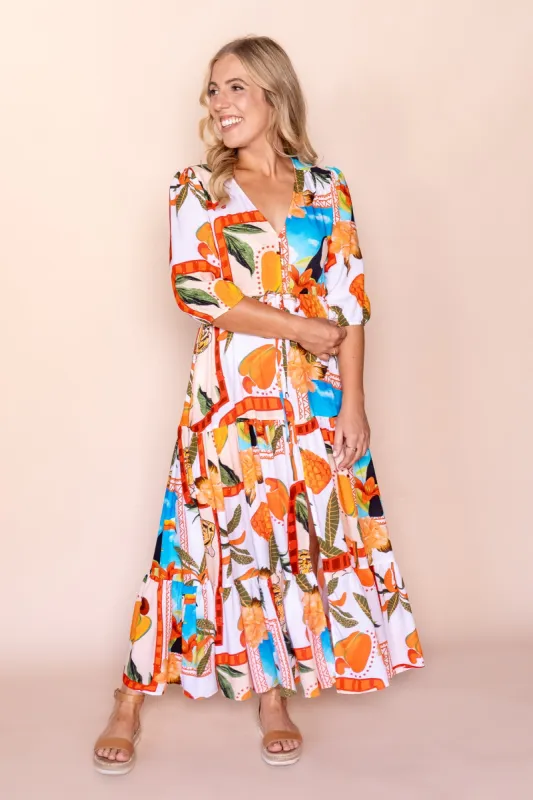 Evelyn Maxi Dress in White Multi sold by Always Alice