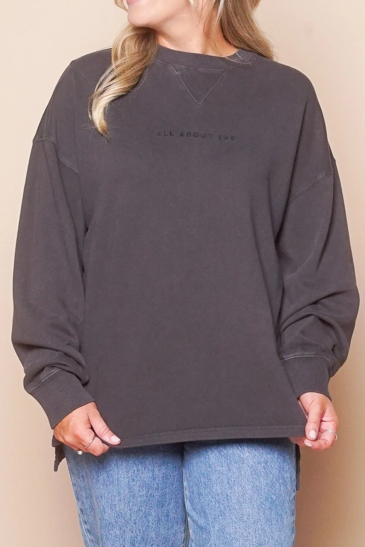 AAE Washed Relaxed Crew in Washed Black - All About Eve sold by Always Alice product image thumbnail 2