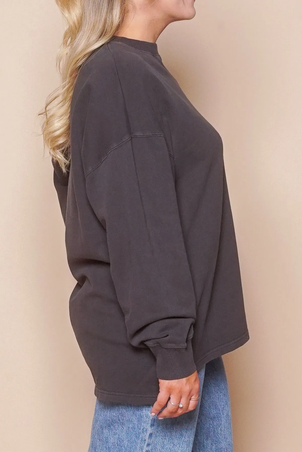 AAE Washed Relaxed Crew in Washed Black - All About Eve sold by Always Alice product image thumbnail 3