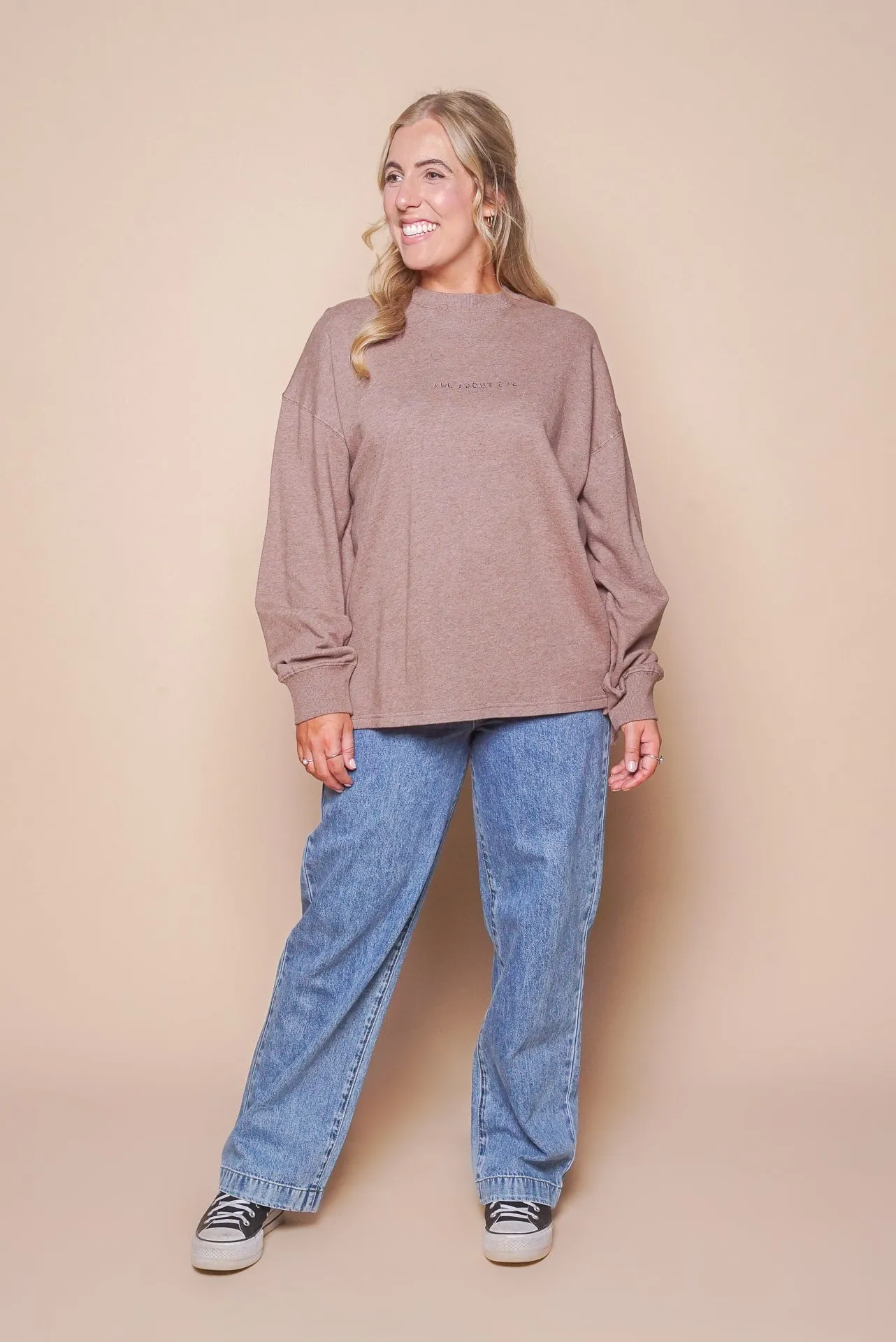 AAE Washed Relaxed Crew in Choc Marle - All About Eve sold by Always Alice product image thumbnail 2