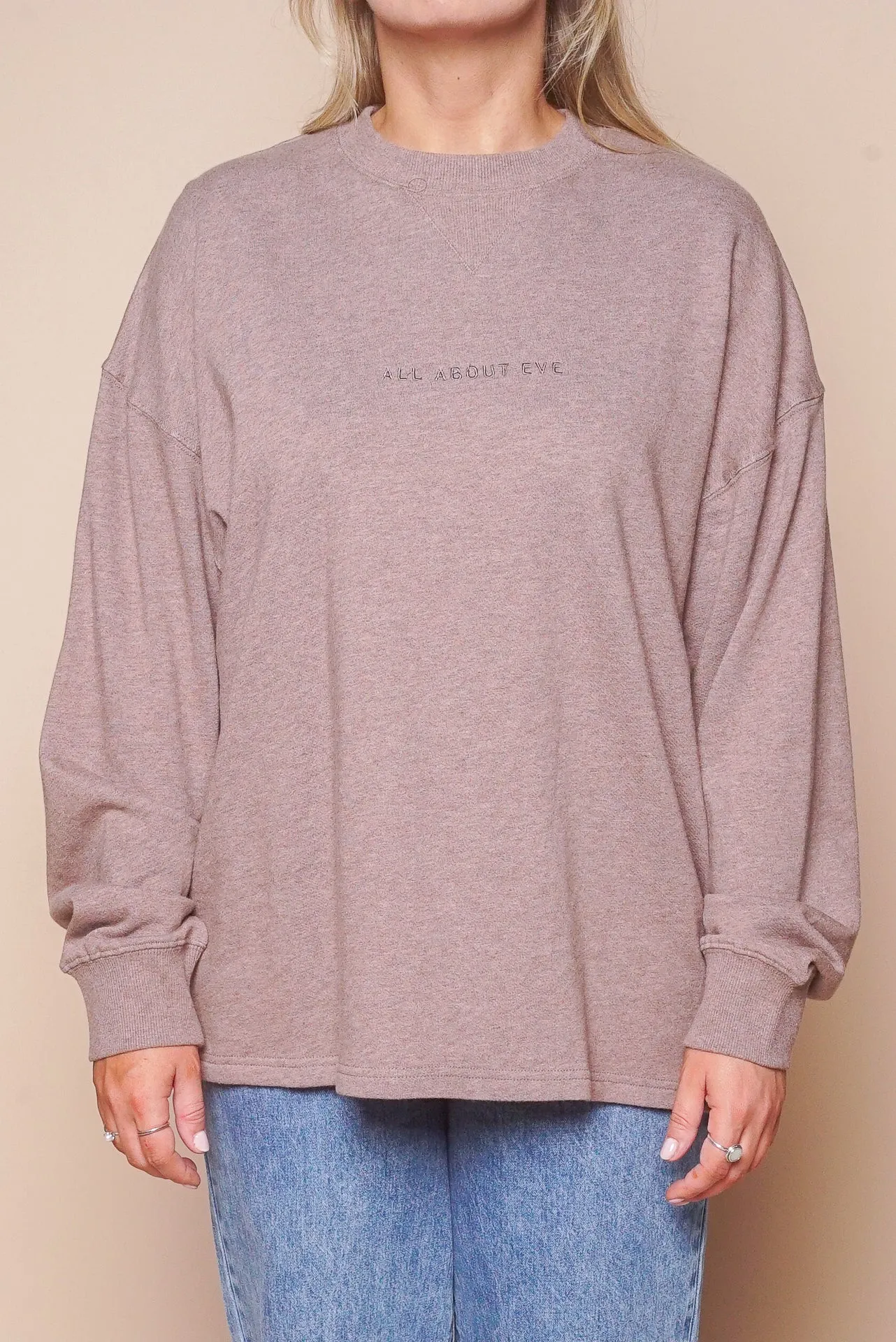 AAE Washed Relaxed Crew in Choc Marle - All About Eve sold by Always Alice product image thumbnail 3