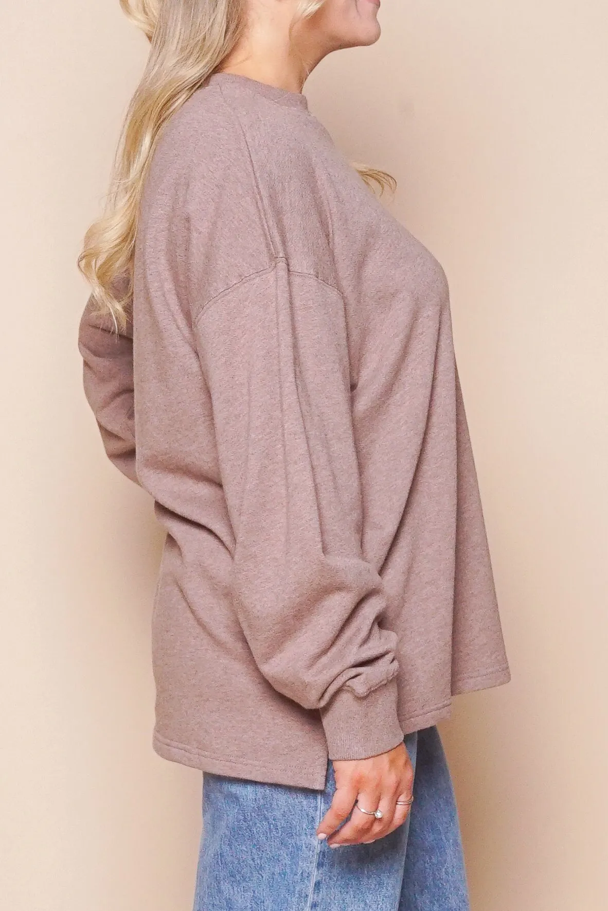 AAE Washed Relaxed Crew in Choc Marle - All About Eve sold by Always Alice product image thumbnail 4