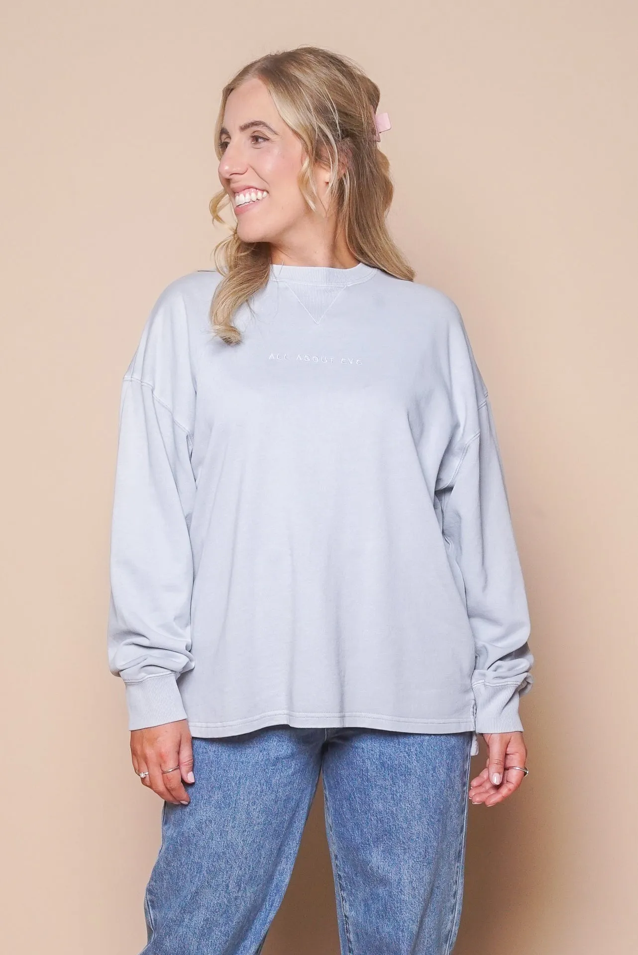 AAE Washed Relaxed Crew in Light Blue - All About Eve sold by Always Alice product image thumbnail 2