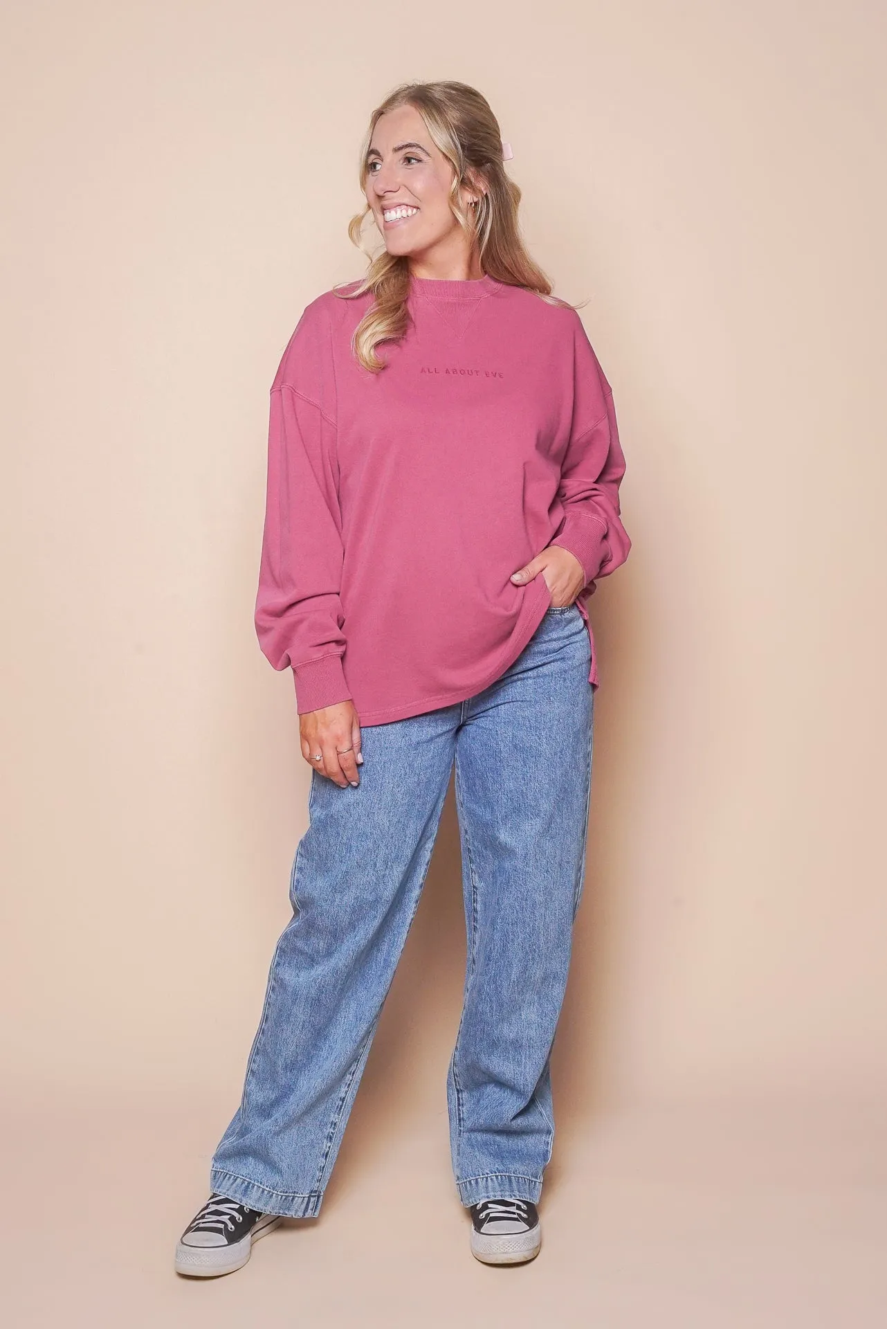 AAE Washed Relaxed Crew in Blush - All About Eve sold by Always Alice product image thumbnail 2