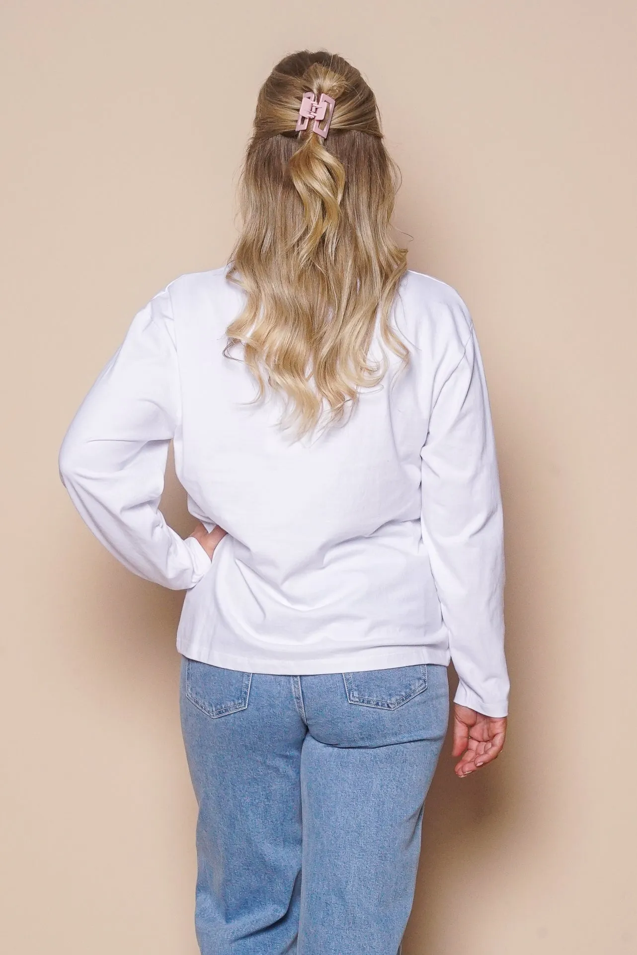 Eve Basic Monogram L/S Tee in White - All About Eve sold by Always Alice product image thumbnail 4
