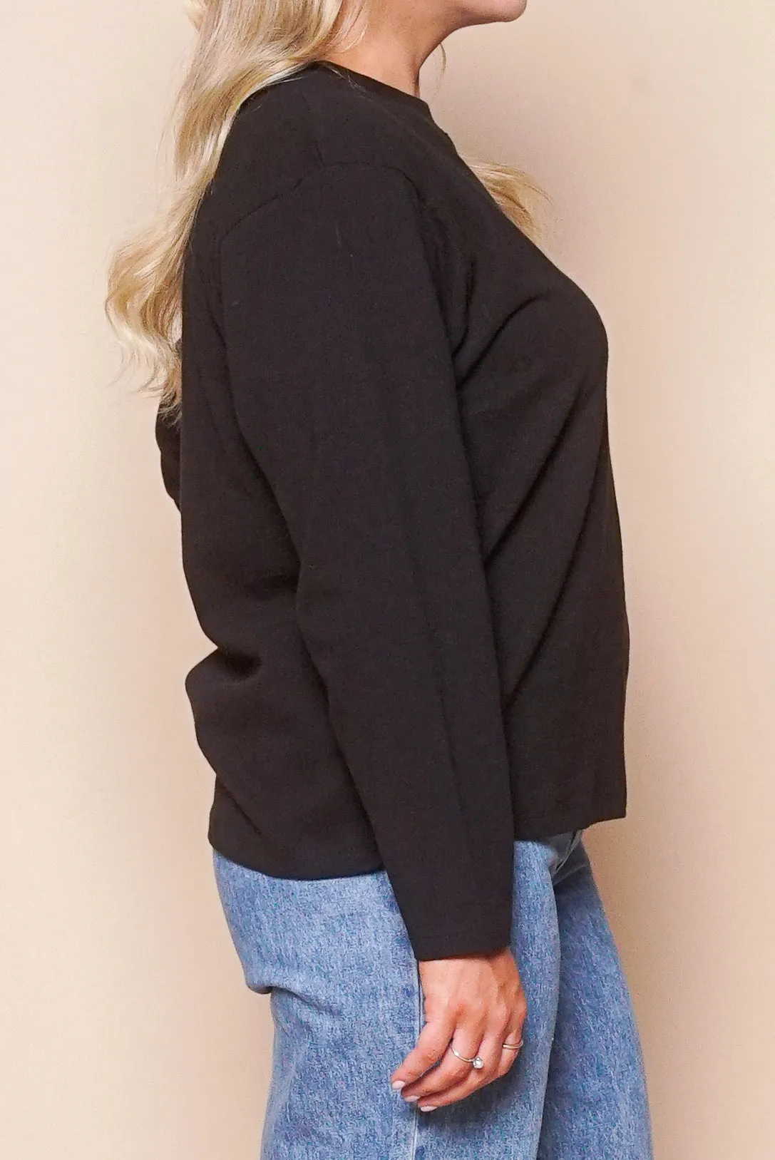 Eve Basic Monogram L/S Tee in Black - All About Eve sold by Always Alice product image thumbnail 4