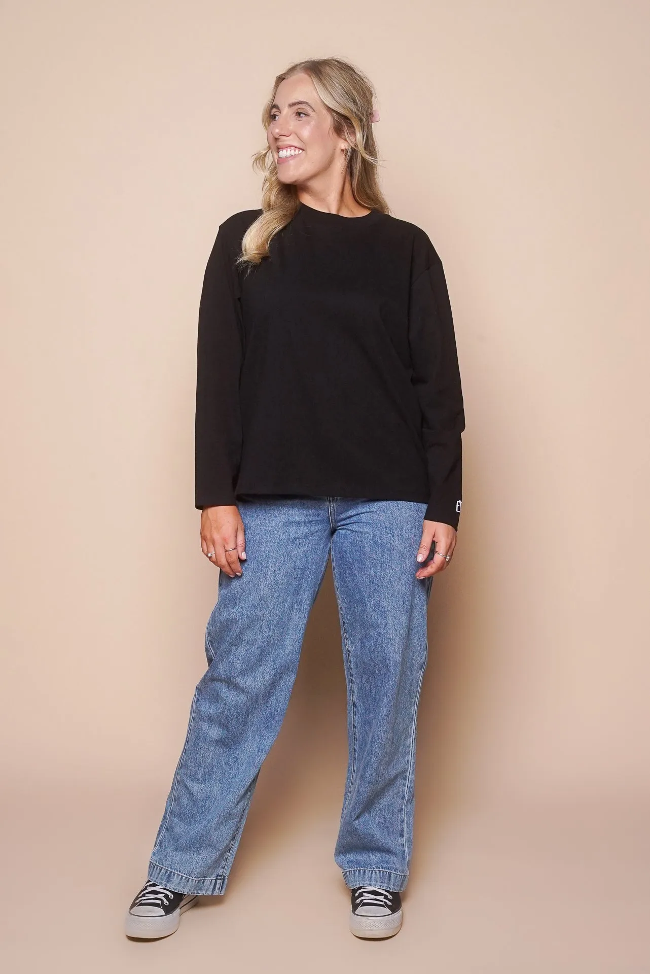 Eve Basic Monogram L/S Tee in Black - All About Eve sold by Always Alice product image thumbnail 3