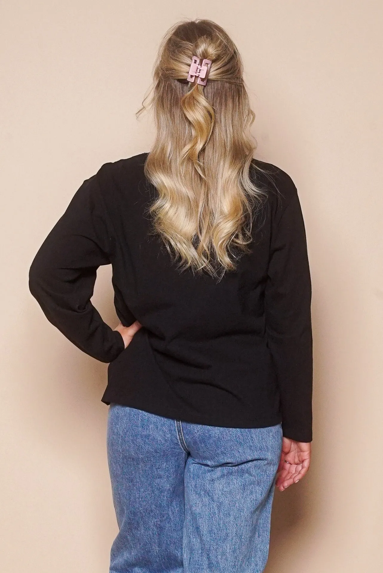 Eve Basic Monogram L/S Tee in Black - All About Eve sold by Always Alice product image thumbnail 5