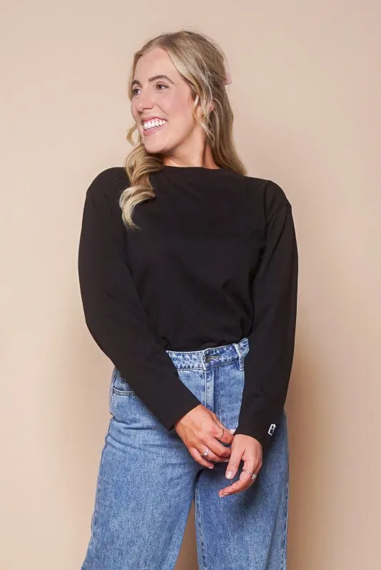 Eve Basic Monogram L/S Tee in Black - All About Eve sold by Always Alice