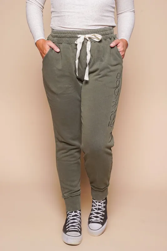 Simplified Track Pants in Khaki - Foxwood sold by Always Alice