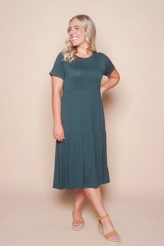Pauline Midi Dress in Dark Green sold by Always Alice