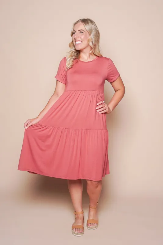 Pauline Midi Dress in Rosewood sold by Always Alice