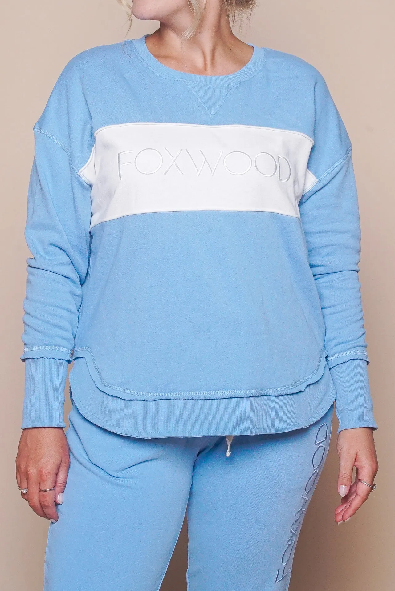 Simplified Tonal Crew in Blue - Foxwood sold by Always Alice