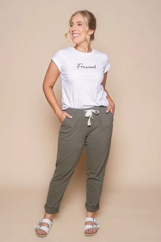 Monday Pants in Khaki - Foxwood sold by Always Alice