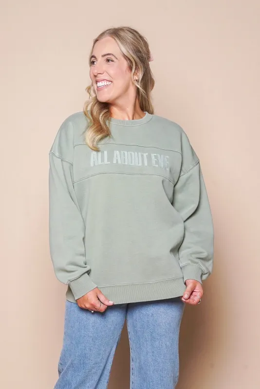 Vital Washed O/S Crew in Khaki - All About Eve sold by Always Alice