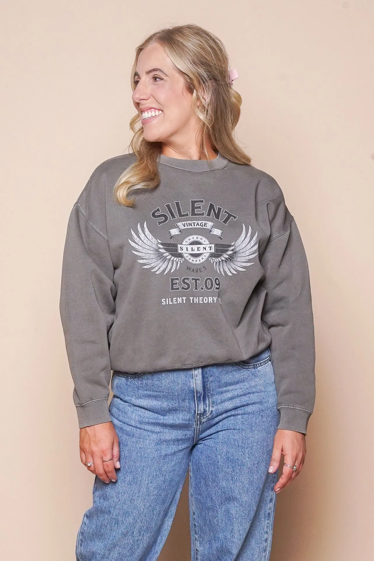 Vintage Crew in Coal - Silent Theory sold by Always Alice