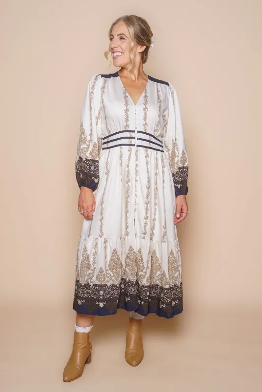 Rowena Midi Dress in Ivory sold by Always Alice