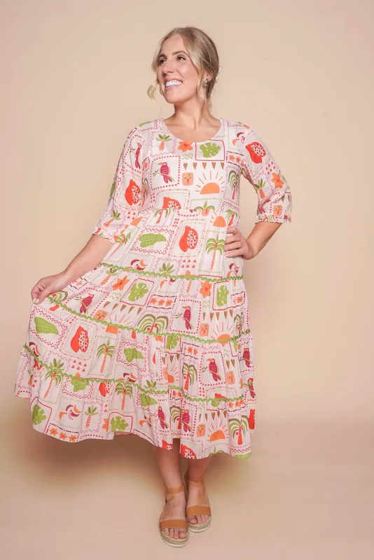 Isley Dress in Beige Multi sold by Always Alice