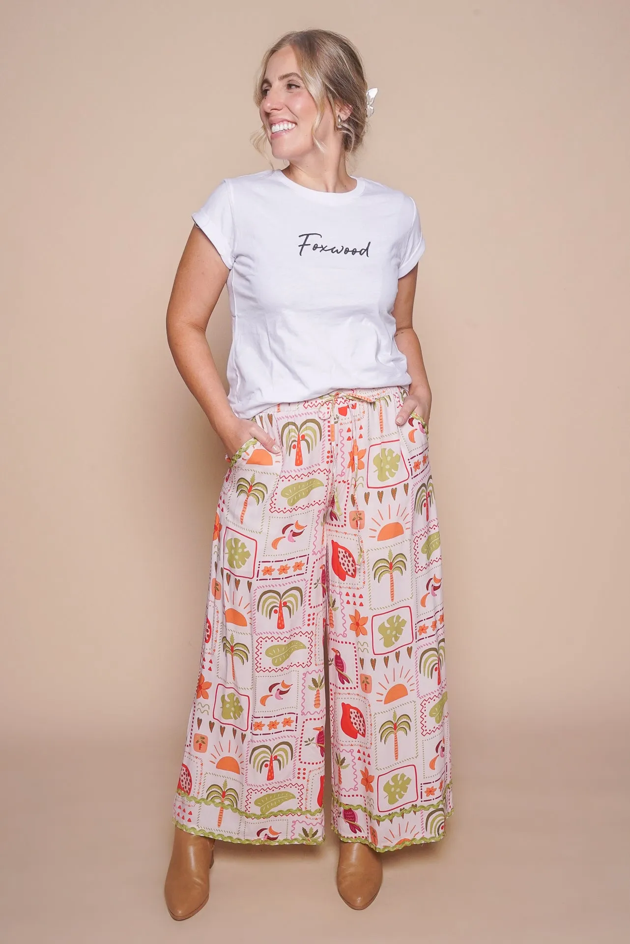 Olivia Pants in Beige Multi sold by Always Alice product image thumbnail 2