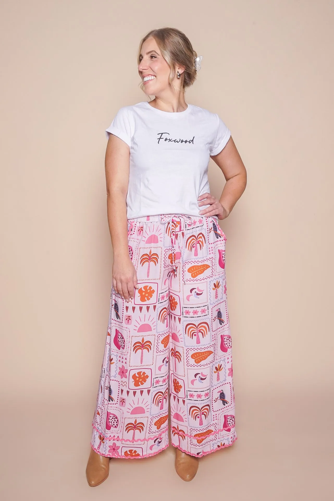 Olivia Pants in Blush Multi sold by Always Alice