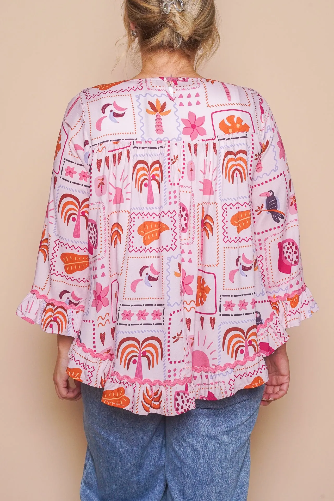 Belinda Ruffled Top in Blush Multi sold by Always Alice product image thumbnail 4