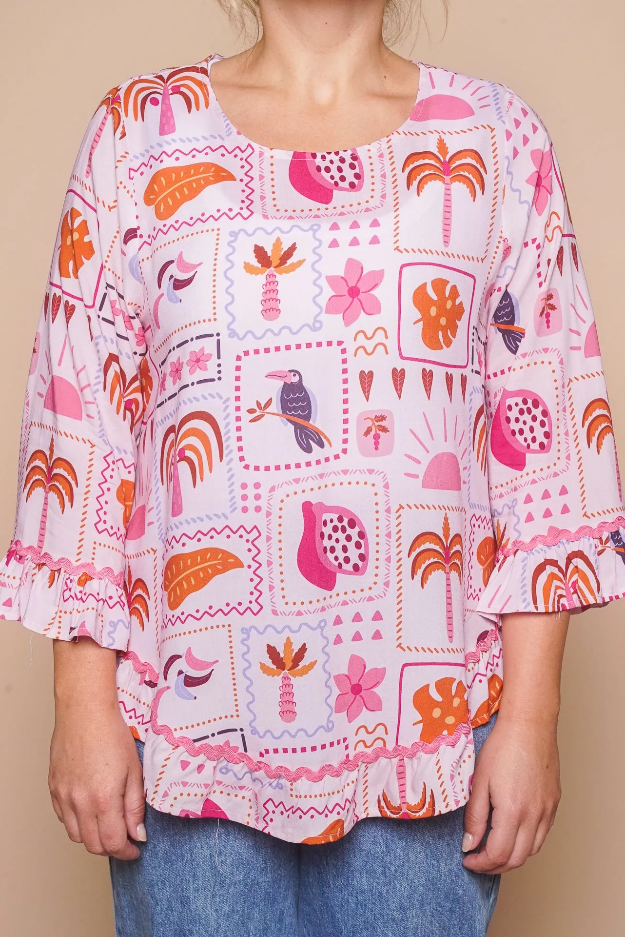 Belinda Ruffled Top in Blush Multi sold by Always Alice product image thumbnail 3