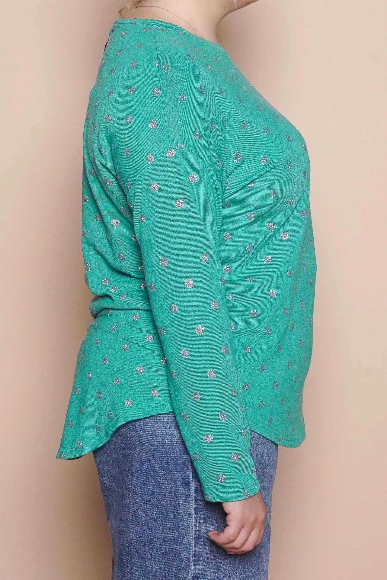 Pandora Glitter Polka Dot Top in Jade sold by Always Alice product image thumbnail 3