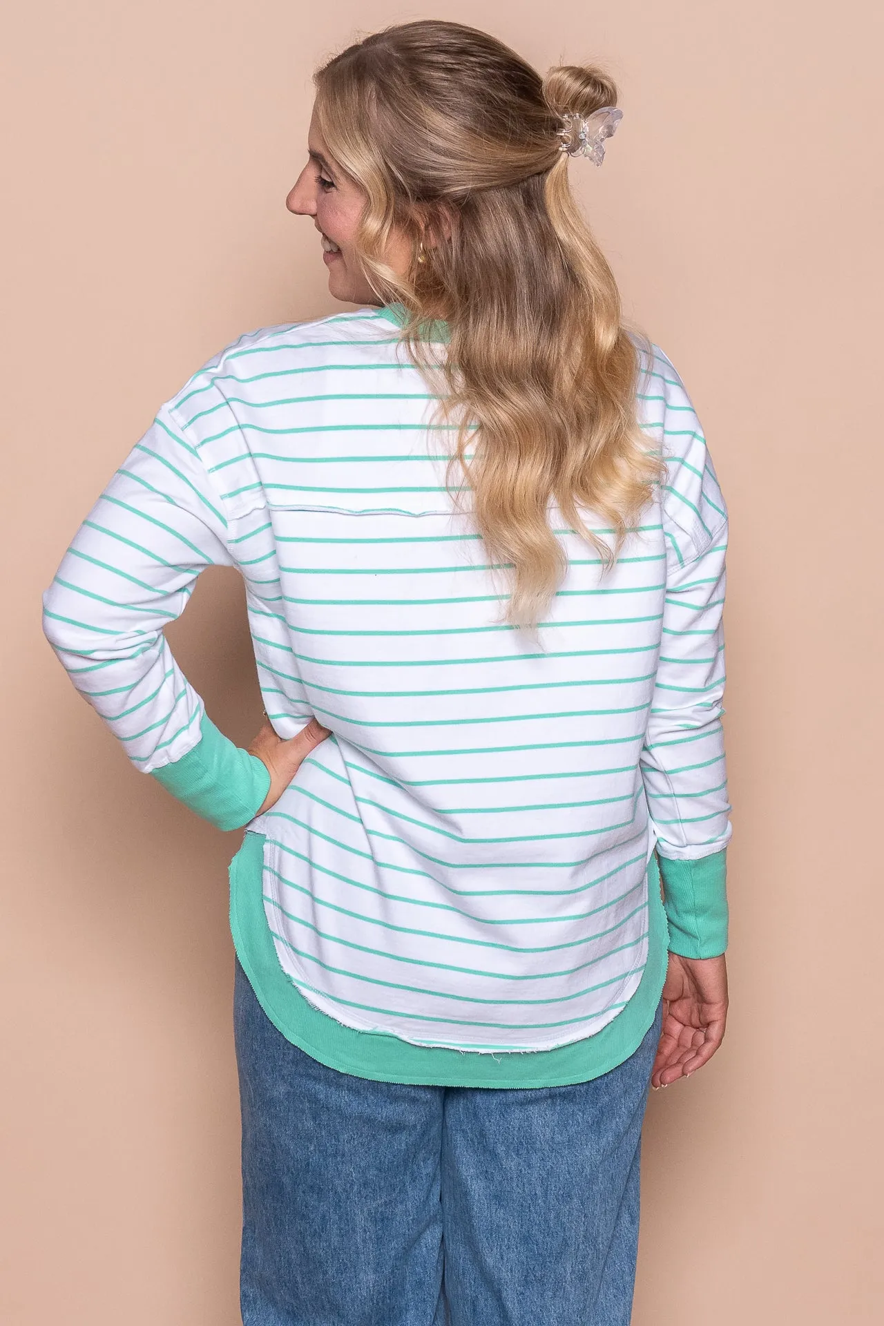 Simplified Stripe Crew in Neon Mint - Foxwood sold by Always Alice product image thumbnail 5