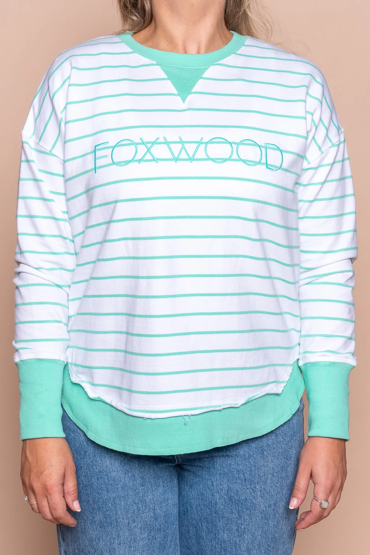 Simplified Stripe Crew in Neon Mint - Foxwood sold by Always Alice product image thumbnail 3