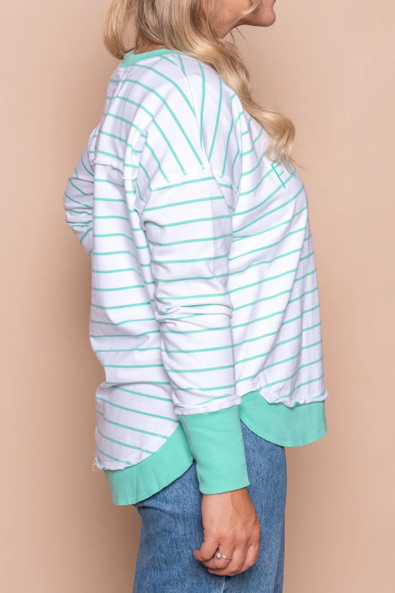 Simplified Stripe Crew in Neon Mint - Foxwood sold by Always Alice product image thumbnail 4