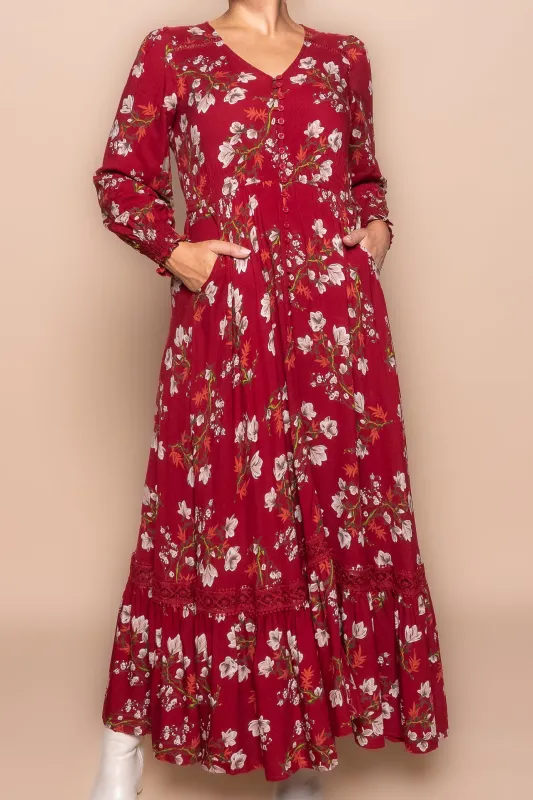 Petra Maxi Dress in Wine sold by Always Alice
