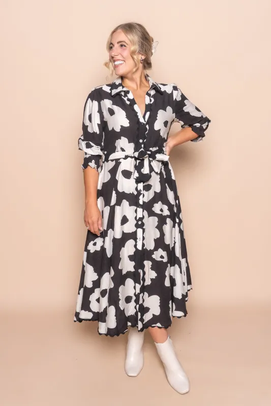 Phaedra Midi Dress in Black sold by Always Alice