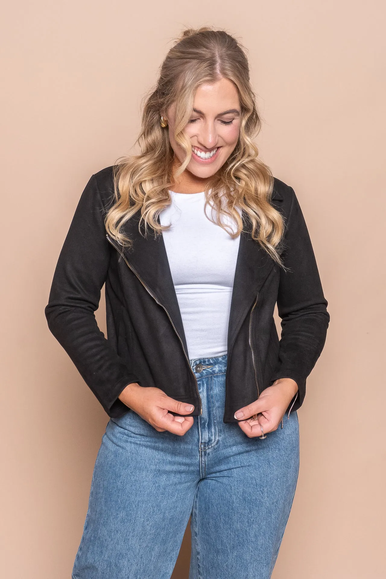 Pamela Biker Jacket in Black sold by Always Alice