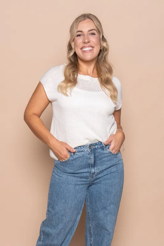 Yvaine Knit Top in Cream sold by Always Alice