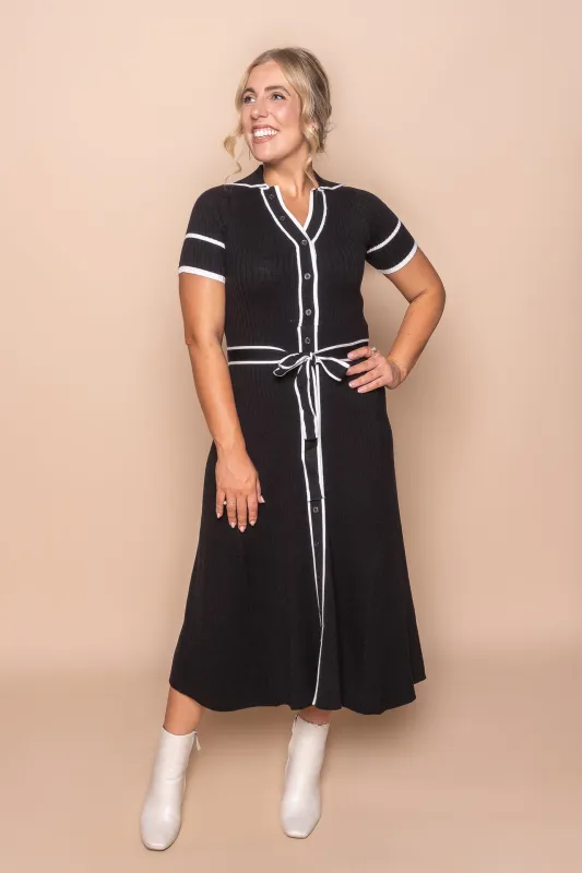 Phyllis Midi Dress in Black sold by Always Alice