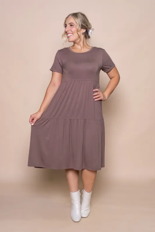 Pauline Midi Dress in Chocolate sold by Always Alice