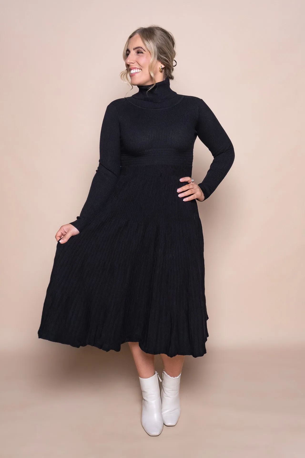 Ailsa Knit Dress in Black sold by Always Alice