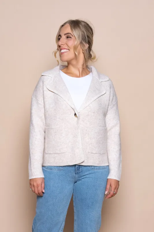 Jane Knit Jacket in Oat Marle sold by Always Alice