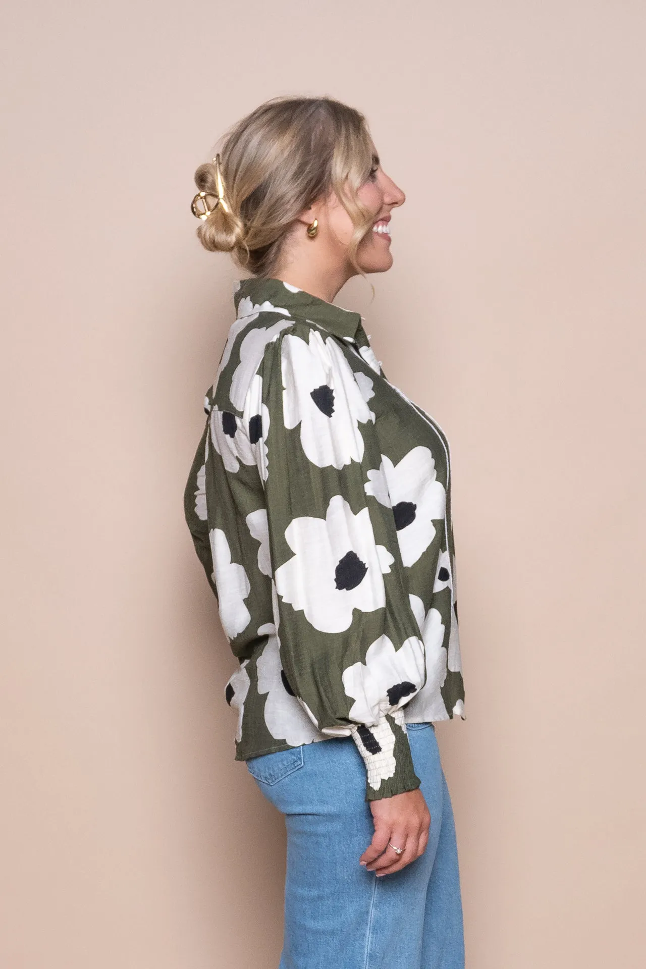 Florie Floral Shirt in Olive sold by Always Alice product image thumbnail 3