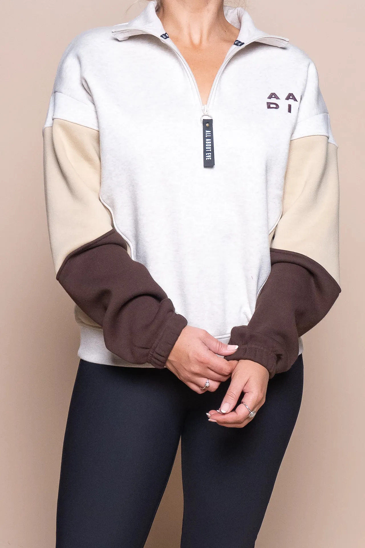 Savannah Panel 1/4 Zip Crew in Oat - All About Eve sold by Always Alice product image thumbnail 3