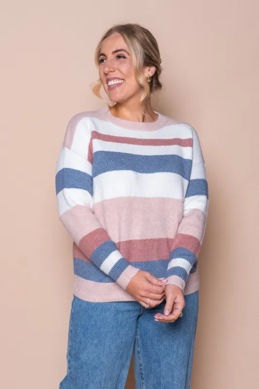 Zamira Knit Jumper in Pink Stripe sold by Always Alice