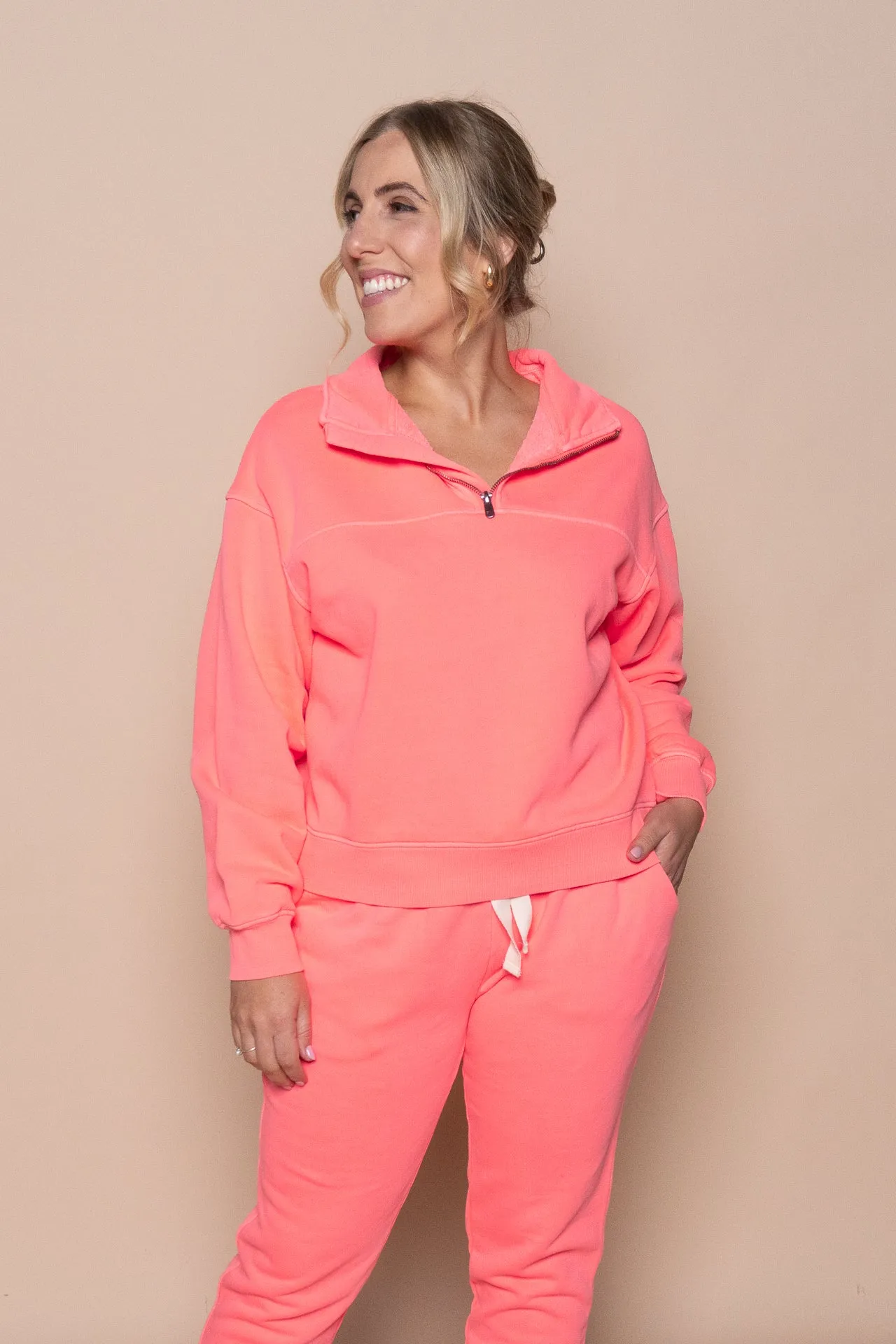 College Zip Crew in Neon Pink - Foxwood sold by Always Alice product image thumbnail 2