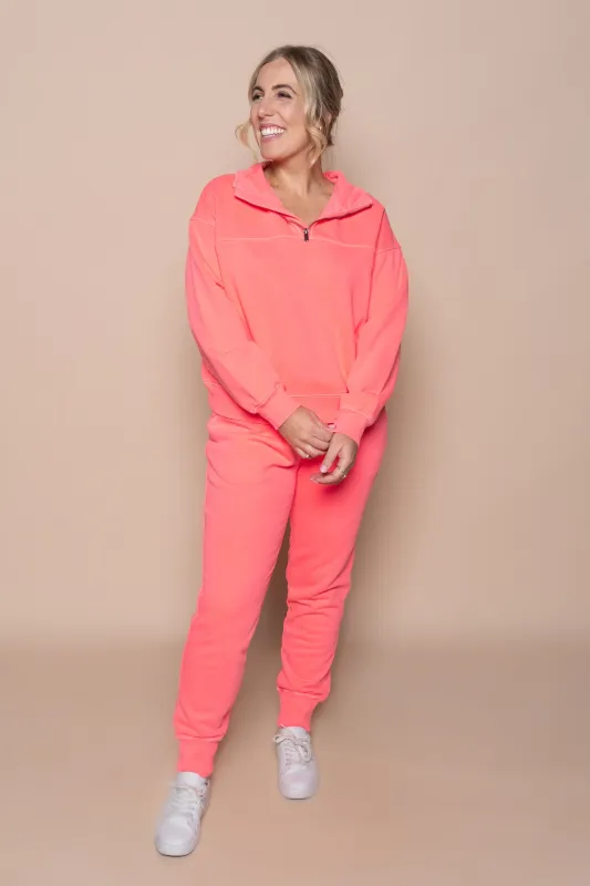 College Zip Crew in Neon Pink - Foxwood sold by Always Alice