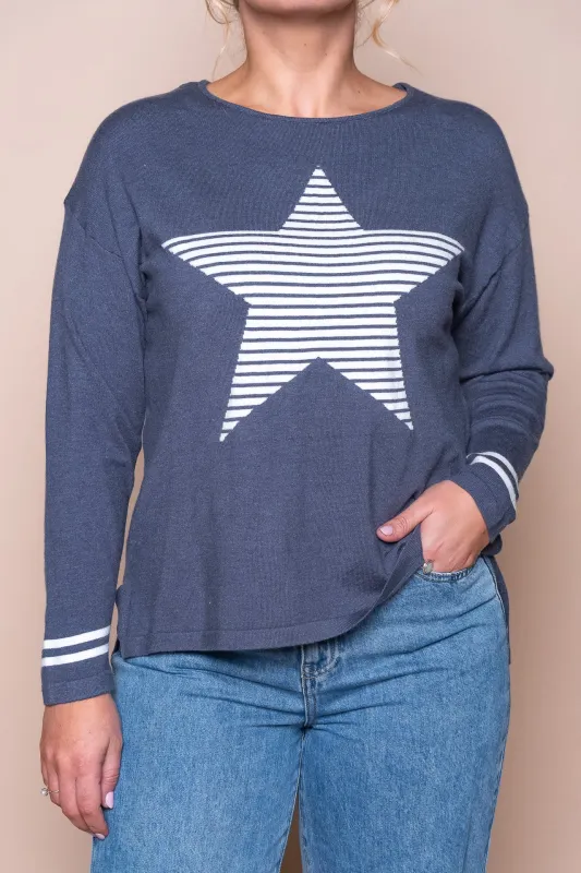 Leon Jumper in Denim Blue sold by Always Alice