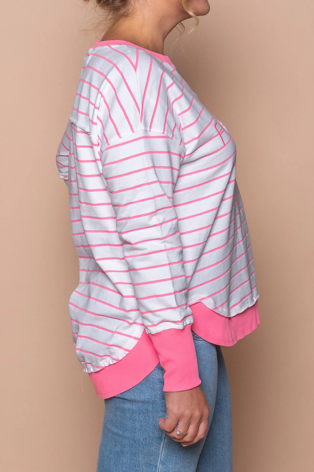 Simplified Stripe Crew in Neon Rose - Foxwood sold by Always Alice product image thumbnail 4