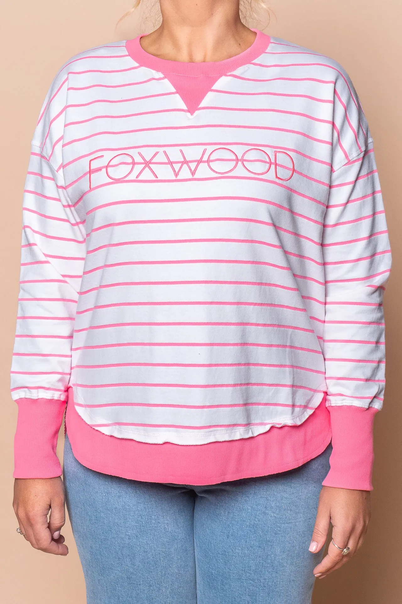 Simplified Stripe Crew in Neon Rose - Foxwood sold by Always Alice product image thumbnail 3