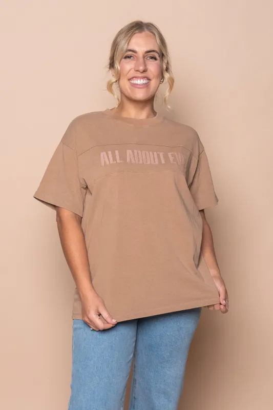 Vital Washed Oversized Tee in Tan - All About Eve sold by Always Alice