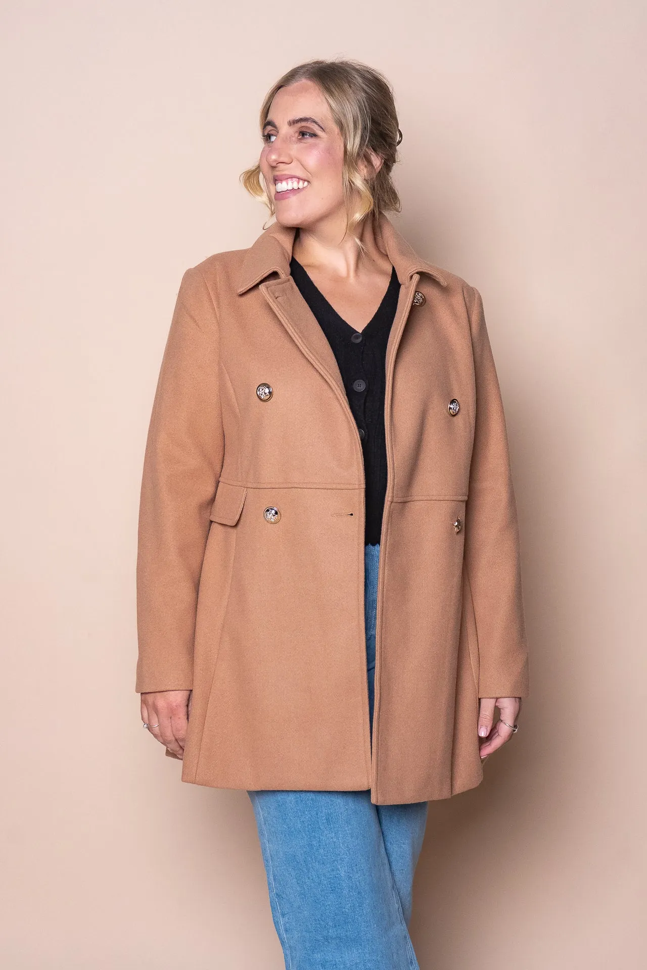 Odessa Coat in Camel sold by Always Alice