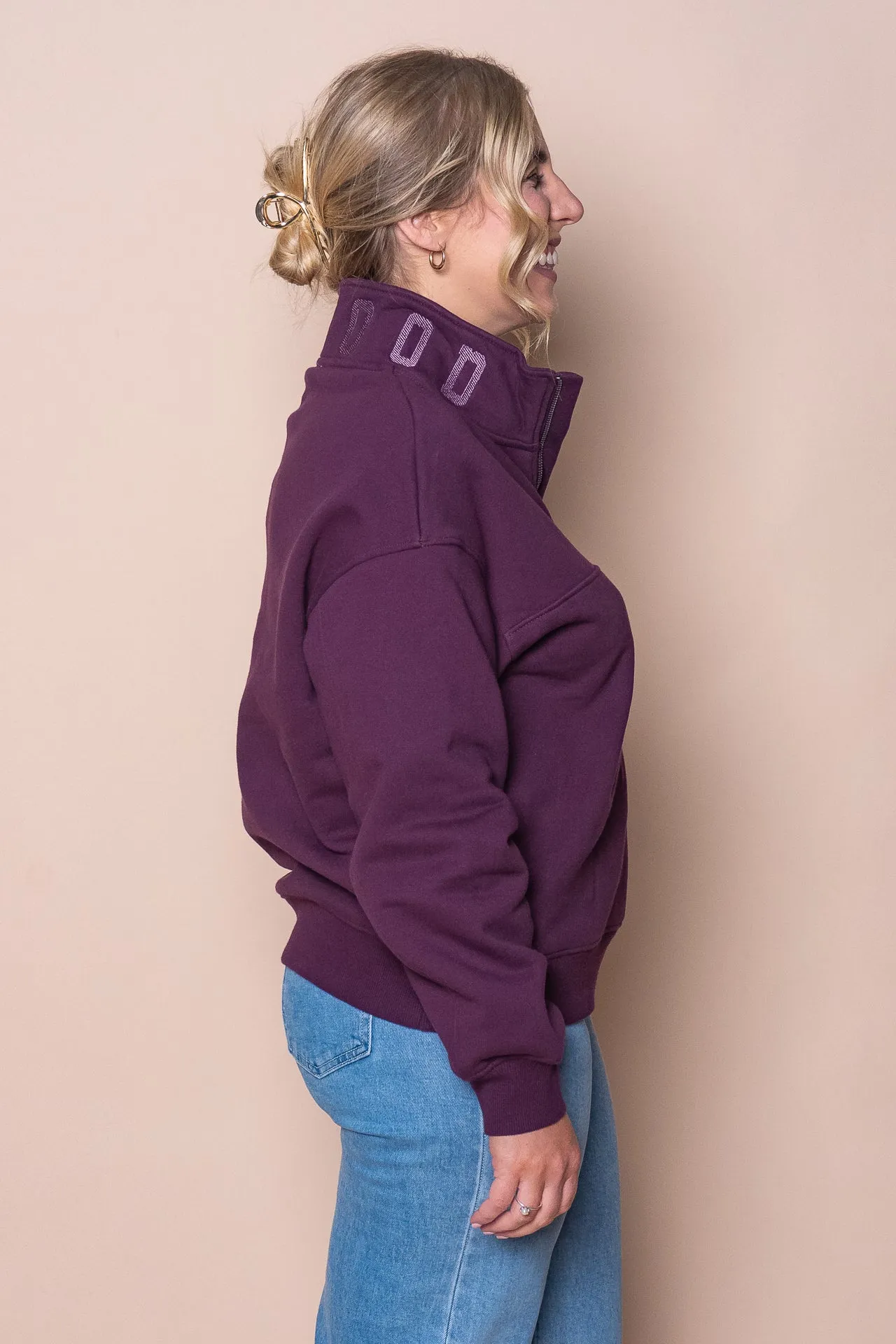 College Zip Crew in Plum - Foxwood sold by Always Alice product image thumbnail 4