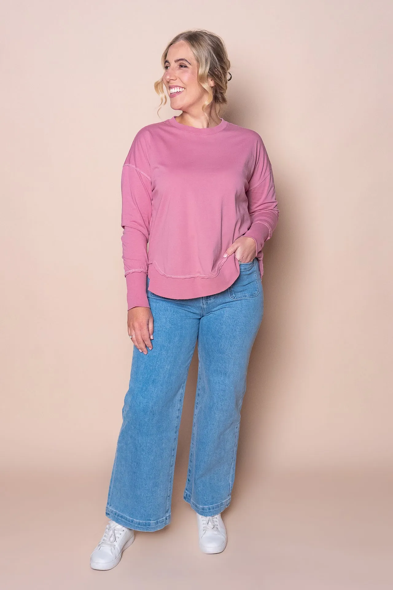 Farrah Long Sleeve Top in Rose Pink - Foxwood sold by Always Alice product image thumbnail 3